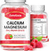 Sugar Free Calcium Gummies for Women Men, Raspberry Flavor, Calcium Magnesium Zinc with Vitamin D3 & K2 - 120 Count
