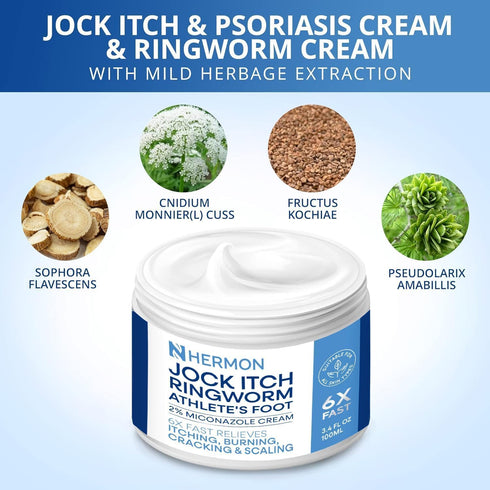 Set: Hermon Jock Itch Antifungal Cream & Spray Ringworm Treatment for Humans, Psoriasis Treatment, Psoriasis Scalp