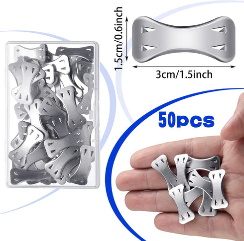 50 Pieces Bandage Clips, Metal Clips Aluminum Bandage Pins with Plastic Storage Box Replaceable Wrap Fastener