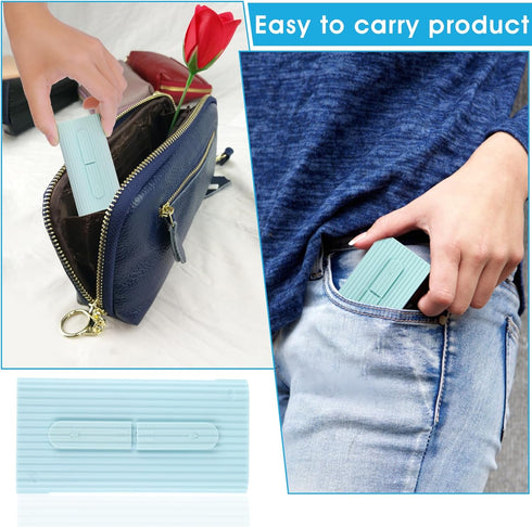 Portable Dental Floss Case, Automatic Floss Pick Organizer with 10 Floss Picks for Teeth Cleaning, Blue