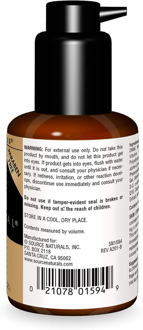Source Naturals Skin Eternal DMAE Serum, 1.7 Fluid oz, Paraben Free, Supports Soft Skin