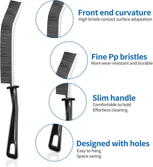 MixS Live 8Pcs Set,Heavy Hard Bristle Crevice Cleaning Brush Duty Grout Brush Kit, Deep Clean Brush for Stove, Window