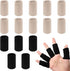 20 PCS Finger Sleeves Protectors, Elastic Thumb Brace Support for Pain Relief, Black and Light Skin Tone