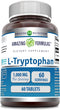 Amazing Formulas L-Tryptophan 1000mg, 60 Tablets, Non-GMO, Gluten Free, Made in USA