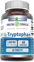 Amazing Formulas L-Tryptophan 1000mg, 60 Tablets, Non-GMO, Gluten Free, Made in USA
