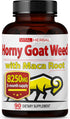 VITAL HERBAL Horny Goat Weed Capsules, Equivalent to 8250mg, Maximum Strength with Maca Root, 90 Count