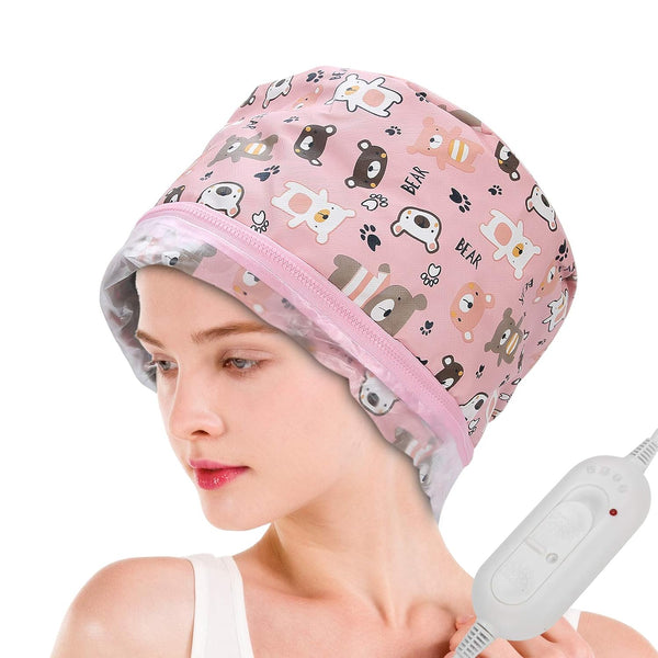 Hair Steamer Heat Cap For Deep Conditioning Adjustable Hair Care Heating Cap with Intelligent Protection