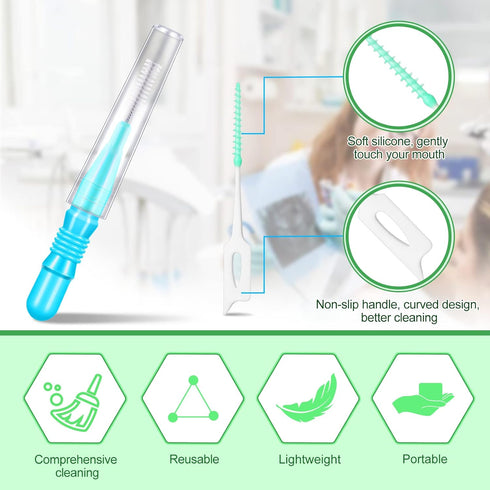 350 Pieces Interdental Brush Tooth Floss, Dental Tooth Flossing Head, Soft Dental Picks Refill