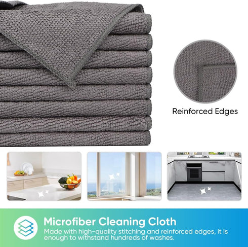HOMEXCEL Microfiber Cleaning Cloths, 24 Pack, Lint Free, Highly Absorbent, Reusable Cleaning Rags for House