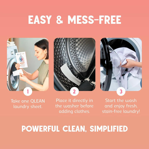 Summer (40 QLEAN Laundry Detergent Sheets Sweet Loads) Travel-Size Plant-Based Laundry Sheets, Biodegradable, HE