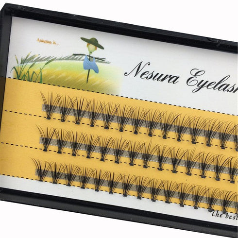BODERMINCER 10D Black Handmade False Eyelashes, 60pcs Natural Long Individual Extensions - 13mm