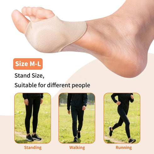 KASAK 2 Metatarsal Pads with Gel for Women & Men, Pairs Ball of Foot Pain Relief Cushions for Metatarsalgia, Morton's