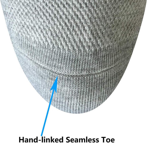 W WELL KNITTING Top,Seamless 4 Well Knitting Loose Men's Diabetic Crew Socks,Non-Binding Toe,Semi Cushion,Breathable
