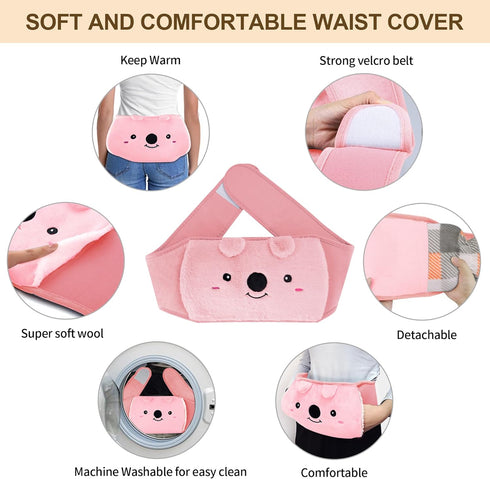 Toxin Hot Water Bag, Hot Water Bottle with Waist Cover for Menstrual Cramps, Pain Relief, Warm Water Pouch with Soft