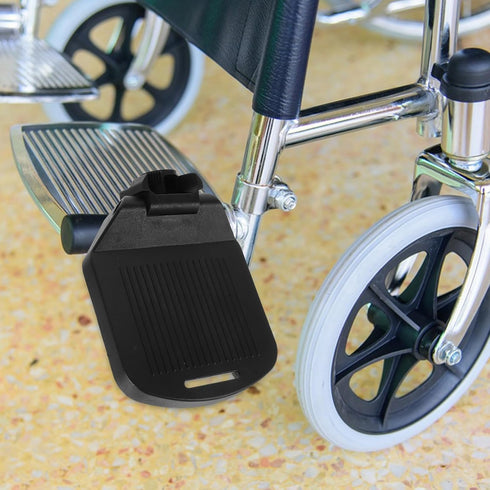 2pcs Adjustable Wheelchair Footrest Pedals Leg Pads Heavy Duty Footplates Universal Replacement for Patient Mobility