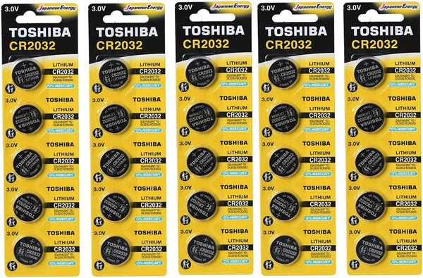 Toshiba CR2032 3 Volt Lithium Coin Battery (25 Batteries)