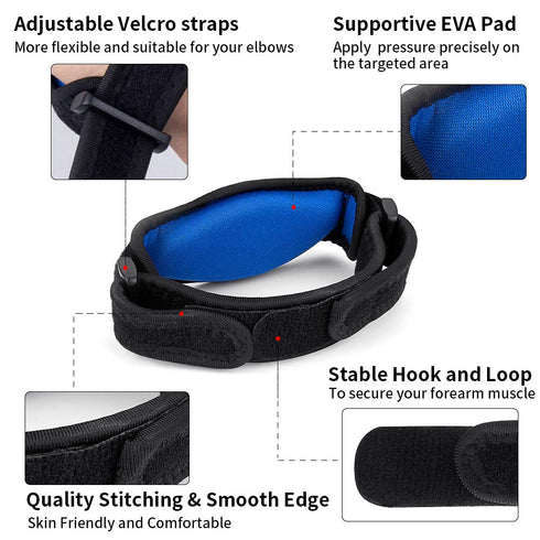 CAMBIVO Elbow Brace Set - 2Pcs Elbow Sleeves & 1Pcs Tennis Elbow Brace for Pain Relief, Adjustable Strap for Men and
