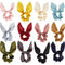 Yaomiao 12 Pieces Bow Hair Scrunchies, Bunny Ear Silk Bowknot Elastic Hair Ties for Women (Satin Silk)
