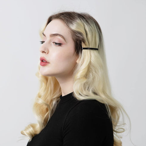 Small Plastic Dome Styling Hair Barrettes - Decorative Clamps for Half Updo & Ponytail, 18 Pcs (GPS1) Made in Korea