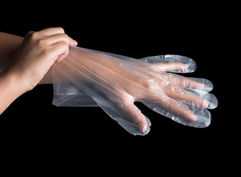 KingSeal Light Duty Poly Disposable Gloves, Powder-Free, Latex-Free, Size Medium - 1 Box of 500