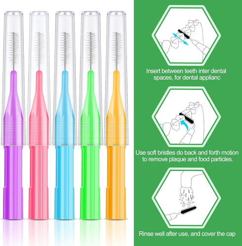 Zopeal 250 Pieces Braces Flossers, Interdental Brush for Cleaner Teeth, Soft Dental Picks