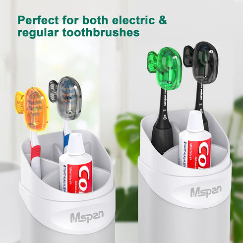 Mspan Electric Toothbrush Cover Cap, Cute Plastic Clip Pod, Toothbrush Travel Case for Home & Traveling, 4 Packs