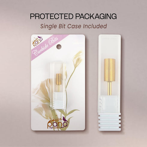 PANA Professional 3/32" Shank Size - Flat Top Large Barrel Gold Carbide Bit, Extra Fine Grit