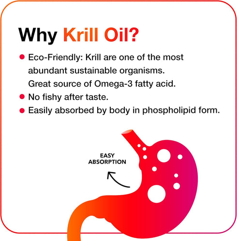 MegaRed Antarctic Krill Oil 500mg Omega 3 Fatty Acid Supplement, 90 Softgels, Heart Health with No Fish Oil