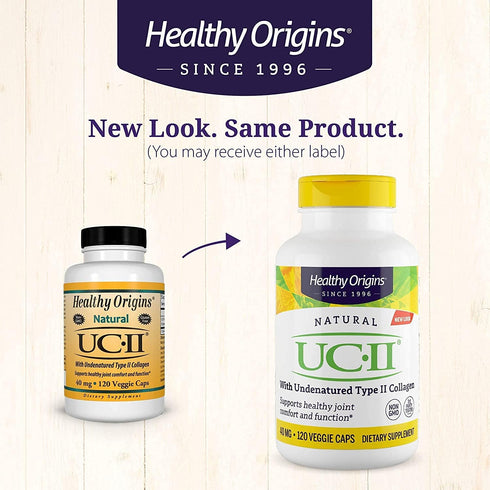 Healthy Origins UC-II, 40 mg Premium Collagen Supplement for Joint Health, Mobility & Flexibility, 120 Veggie Caps