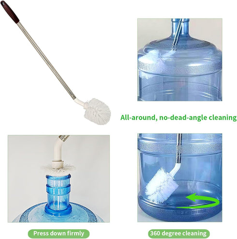 isshu 2-Pack Bucket Brush, Bottle Brush for Cleaning Extra Long Bottles, Gallon Jug Cleaner, Water Bottle Cleaner.