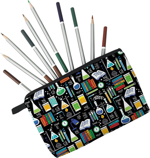 Women Travel Bag, Chemistry Pattern Printed Cosmetic Bag, Makeup Bag Small Pouch Gift for Women