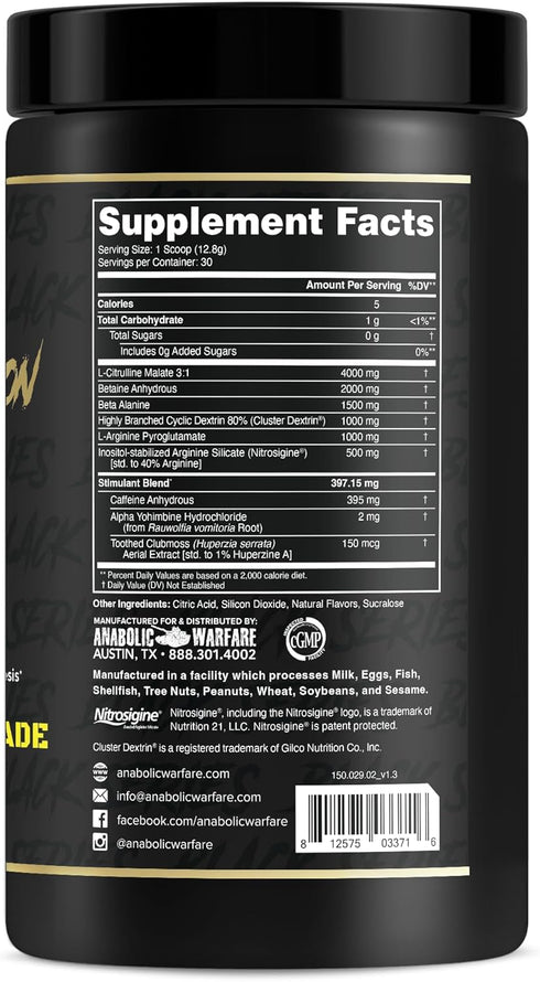 Anabolic Warfare Nuclear Armageddon Pre Workout Powder - Pre-Workout for Men & Women (Ballistic Berry)