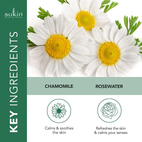 Sukin Organics Hydrating Mist Toner, Rosewater Facial Mist Spray for All Skin Types, 4.23 Fl Oz