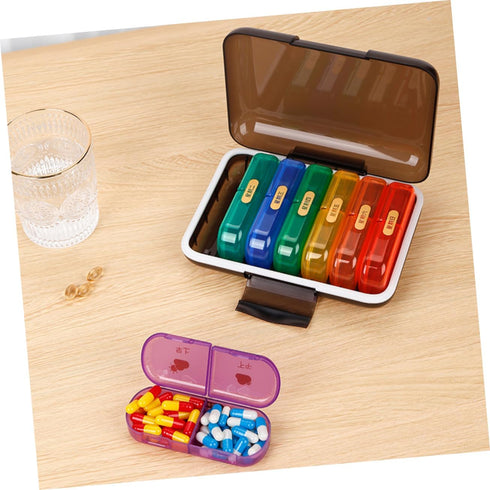 Ipetboom Weekly Pill Organizer Portable Case for Days Wear Resistant Medicine Dispenser with Compartments Travel