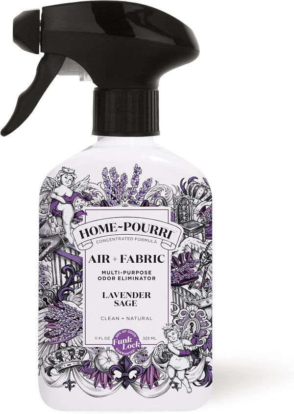 Home-Pourri Air + Fabric Multi-Purpose Odor Freshener Spray, Lavender Sage, 11 Fl Oz