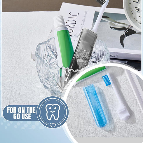 Patelai 2 Pcs Travel Toothbrush Bulk - Folding Mini Toothbrush with Case, Soft Portable Individually Wrapped for Travel