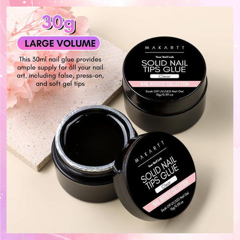 Makartt Solid Nail Glue Gel: Nail Glue for Press on Nails (2pcs), Strong Fake Nail Bonding Gel
