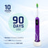 Purple Electric Toothbrush with Travel Case & 4 Vibrating German Pedex Brush Heads, 5 Modes, Rechargeable Power