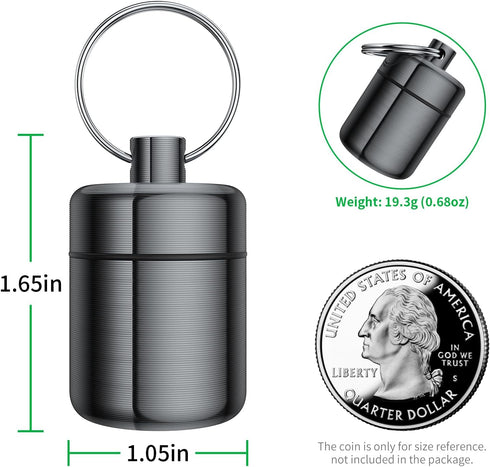 Ear Plug Carrying Case Keychain(2 Pack), Small Waterproof Metal Earplug Case Ear Plug Holder Container Great for Earplugs, Pills Case Pill Box and Jewelry Holder