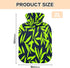miaozhen 2L Neon Green Leaf Dark Blue hot Water Bottle with Soft Cover Warm Water Bottle for Bed for Menstrual Cramps