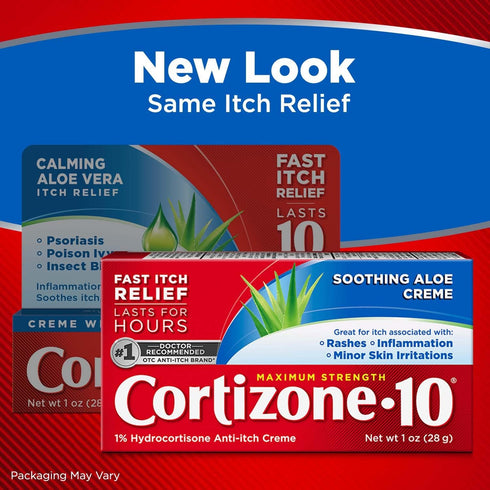 Cortizone 10 Maximum Strength Anti-Itch Cream with Soothing Aloe, 1% Hydrocortisone Creme, 1 oz.