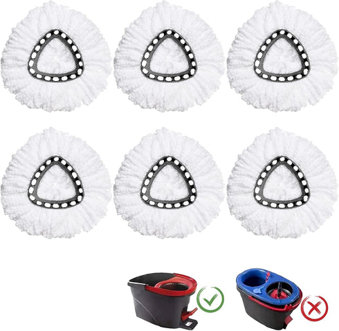 6 Pack Mop Heads Replacement for O-Ceda EasyWring Spin Mop, Microfiber Refill for Deep Cleaning