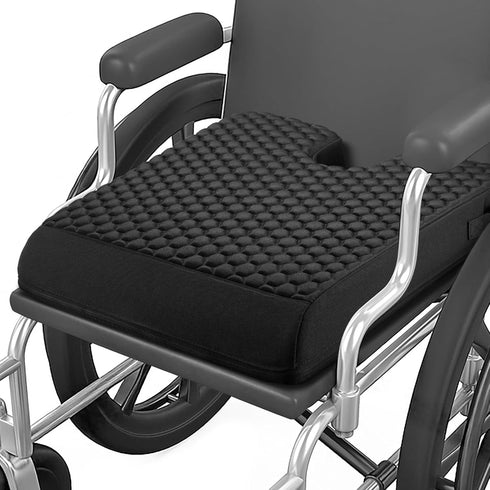 Wheelchair Seat Cushion with Honeycomb Message Dots & High Resilient Foam (18"x16"x3")