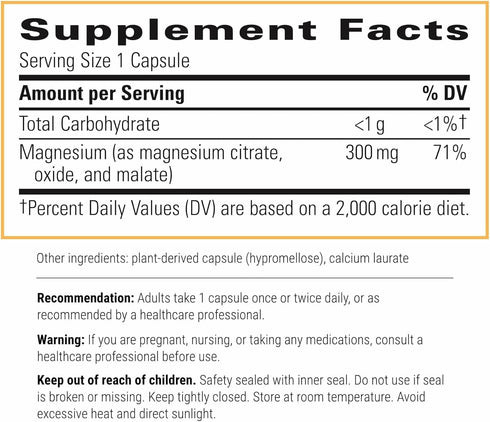 Integrative Therapeutics Tri-Magnesium - 90 Capsules - Supports Energy Metabolism and Heart Health