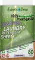 EDEN'S DEW Laundry Detergent Sheets, Biodegradable, Up to 80 Loads, 40 Sheets, Plant Based, Fresh Linen Scent