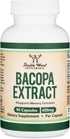 Bacopa Monnieri Capsules 20% Bacosides 450mg - Memory Supplement for Brain Health, 90 Count