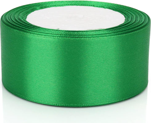 25 Yards 1-1/2 inches Wide Satin Ribbon for Wedding, Party and Gift Box Packaging (Green, 1-1/2")
