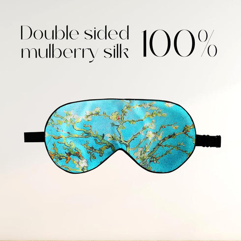 ZIMASILK 100% Natural Silk Sleep Mask Blindfold - Adjustable Super-Smooth Soft Eye Mask for Sleep with Bag (Pattern 5)
