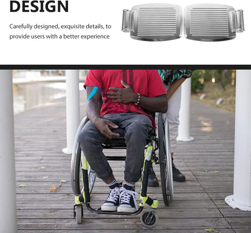 1.9cm Hemobllo Universal Wheelchair Leg Rest Thick Aluminum Alloy Footplates Pair, Heavy Duty Elevating Footrest