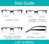LUR READING GLASSES 5 Pack, Comfort Plastic Readers with Spring Hinge